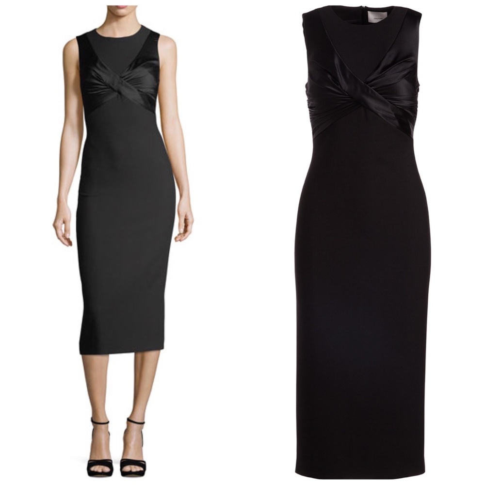 cinq à sept NWT Adelise Crossover Sleeveless Sheath Midi Cocktail Dress